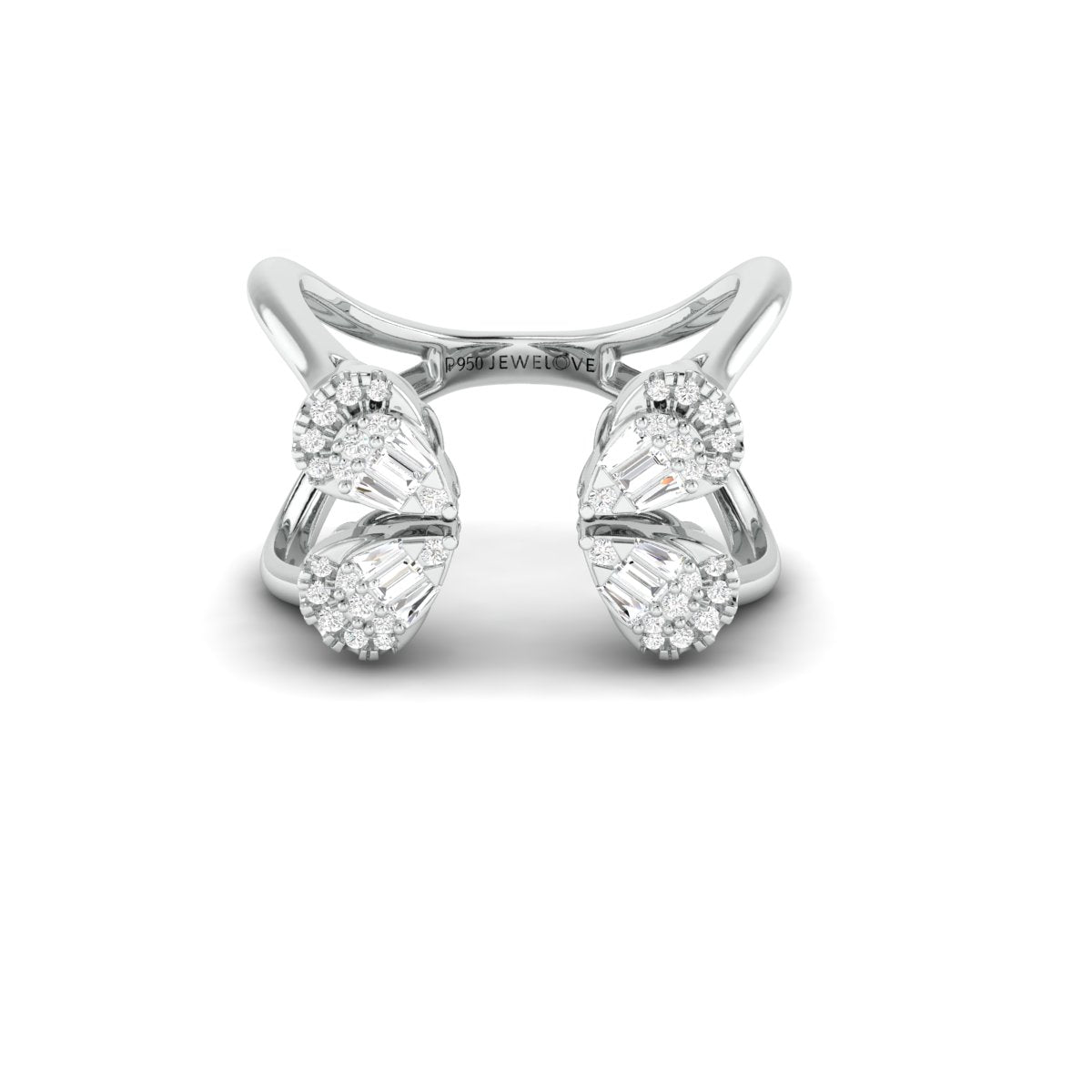 Designer Platinum Baguette Diamond Ring for Women JL PT 1007