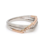Load image into Gallery viewer, Parallel Paths Platinum Couple Rings with Rose Gold &amp; Diamonds JL PT 966
