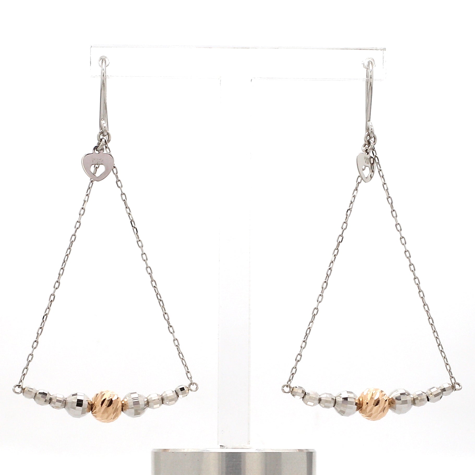 Japanese Platinum Earrings with Rose Gold for Women JL PT E 279