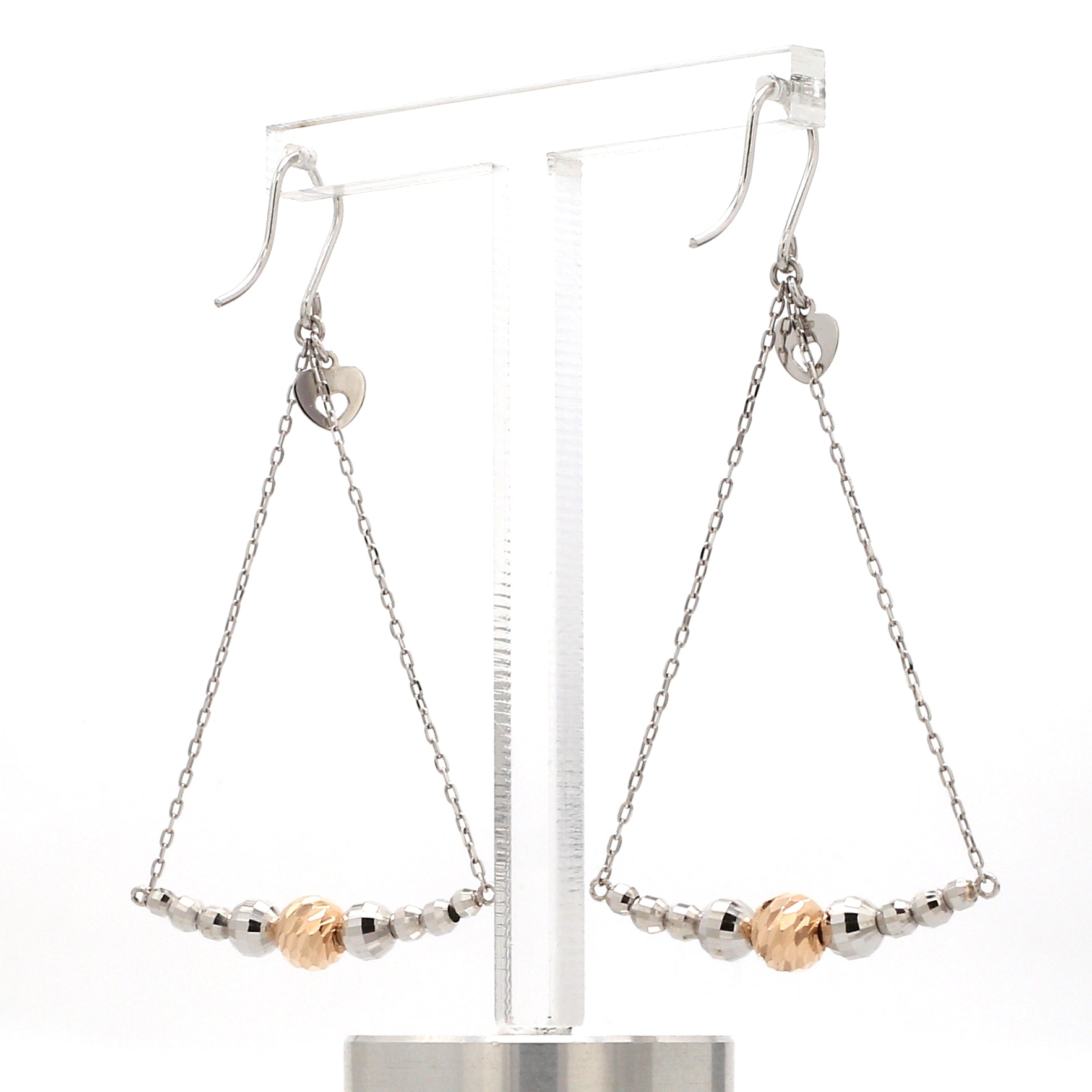 Japanese Platinum Earrings with Rose Gold for Women JL PT E 279