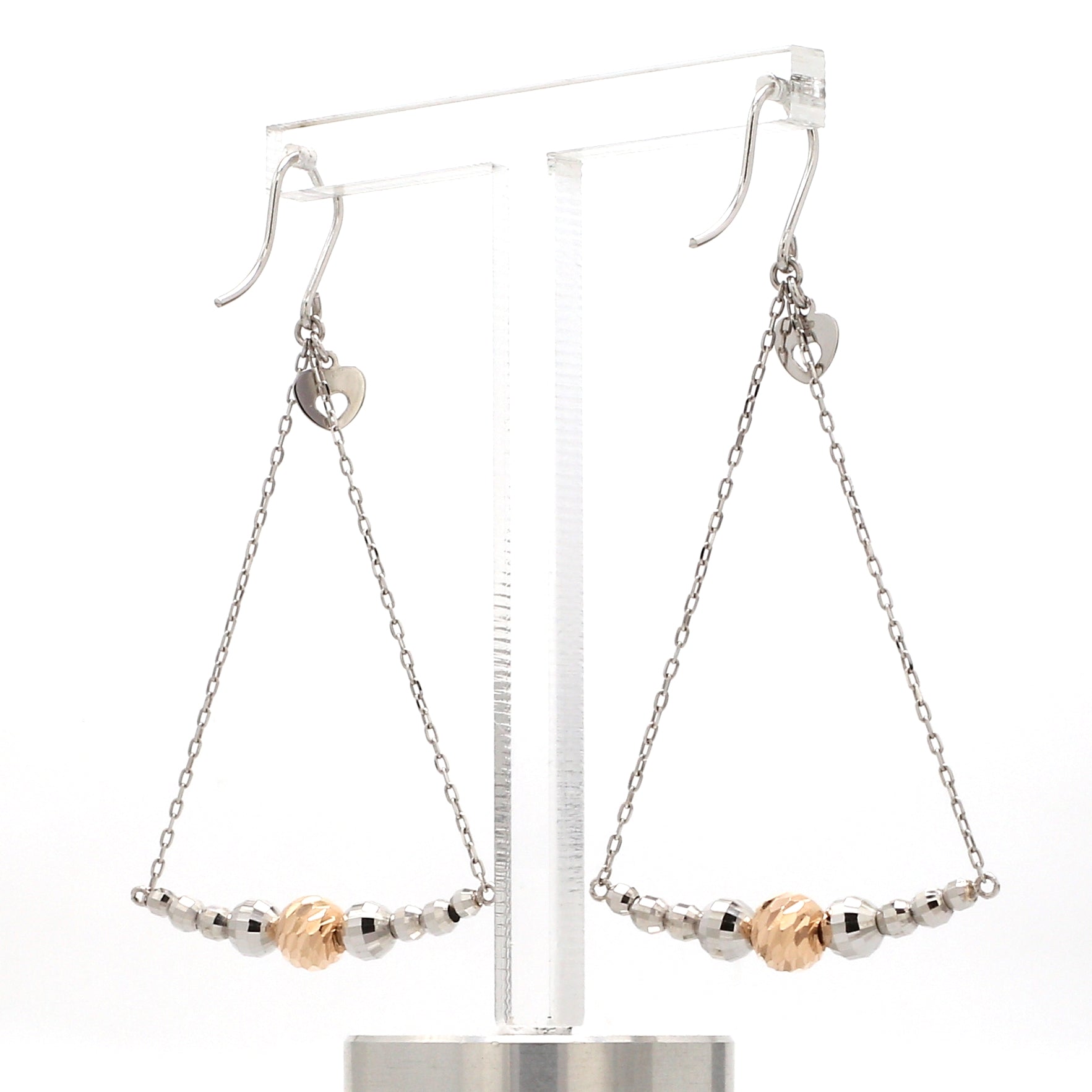 Japanese Platinum Earrings with Rose Gold for Women JL PT E 279   Jewelove.US