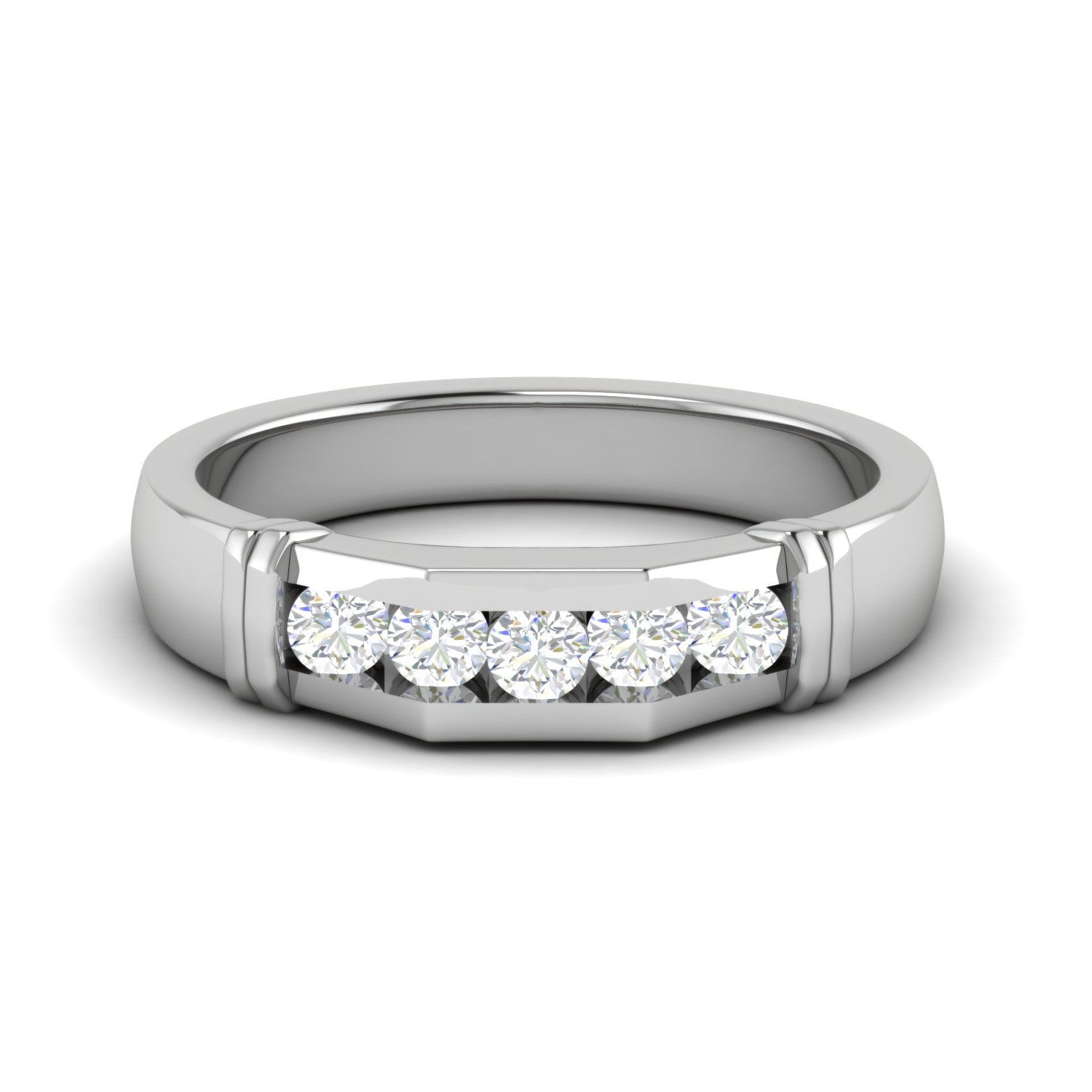 Platinum Ring with Diamonds for Women JL PT MB RD 103   Jewelove.US