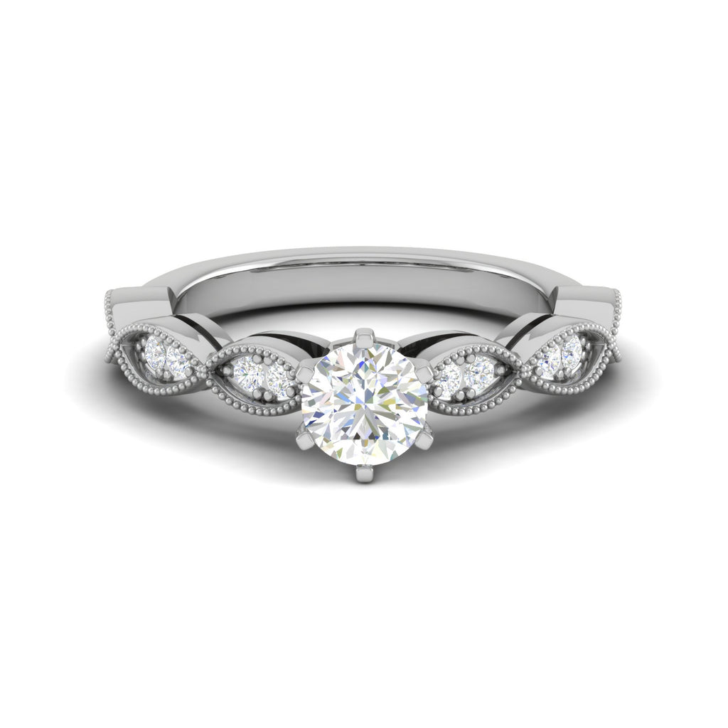 0.30 cts Solitaire Diamond Accents Platinum Ring JL PT RP RD 153   Jewelove.US