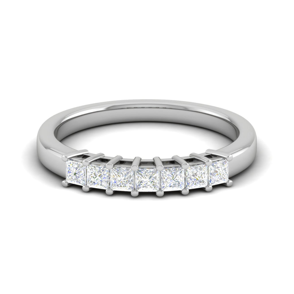 9 Pointer Platinum Half Eternity Princess cut Diamonds Ring for Women JL PT WB PR 139  GH-VVS Jewelove