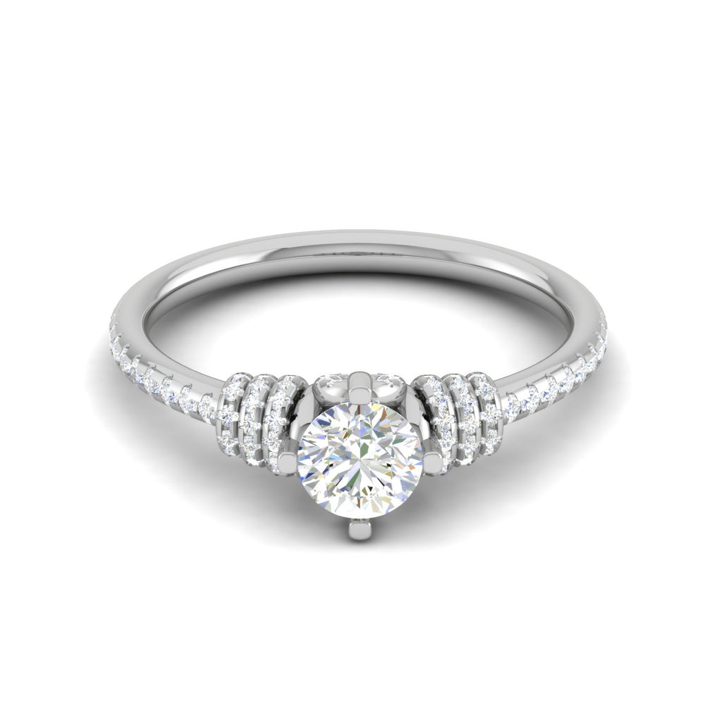 0.25 cts Solitaire Diamond Shank Platinum Ring for Women JL PT RV RD 135   Jewelove
