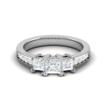 Load image into Gallery viewer, 0.50cts. Princess Cut Solitaire Diamond Platinum Ring JL PT R3 PR 111   Jewelove.US
