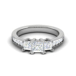 Load image into Gallery viewer, 0.50cts. Princess Cut Solitaire Diamond Platinum Ring JL PT R3 PR 111   Jewelove.US
