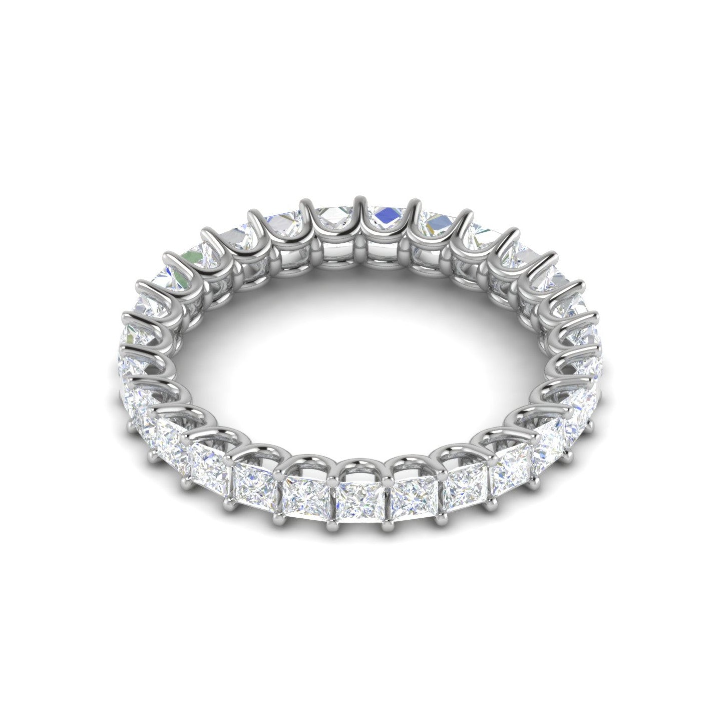Princess Cut Diamond Platinum Eternity Wedding Band for Women JL PT ET AS 108   Jewelove
