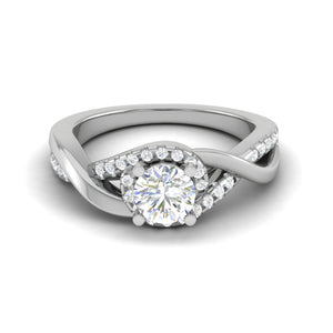 0.30 cts Solitaire Diamond Twisted Shank Platinum Ring JL PT JRW2434MM-A   Jewelove.US