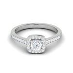 Load image into Gallery viewer, 0.30 cts. Cushion Solitaire Halo Diamond Shank Platinum Ring JL PT RH AS 294   Jewelove.US
