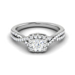 Load image into Gallery viewer, 0.30 cts. Cushion Solitaire Halo Twisted Shank Platinum Ring JL PT JRW1547MM   Jewelove.US
