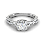 Load image into Gallery viewer, 0.30 cts. Cushion Solitaire Halo Twisted Shank Platinum Ring JL PT JRW1547MM   Jewelove.US
