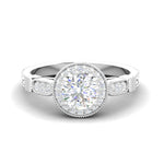 Load image into Gallery viewer, 0.70cts Solitaire Halo Diamond Shank Platinum Ring JL PT RH RD 163   Jewelove.US
