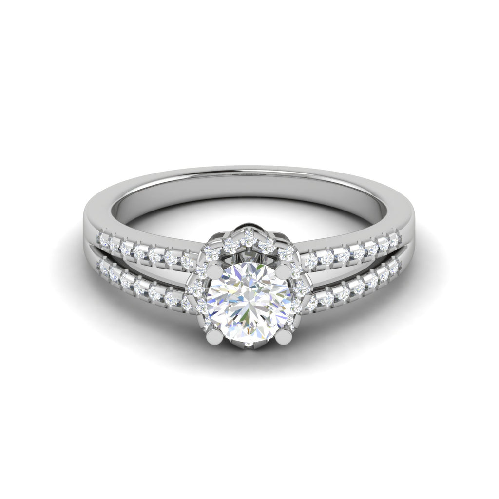 0.30 cts. Solitaire Halo Diamond Split Shank Platinum Engagement Ring  for Women JL PT WB6017   Jewelove
