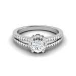 Load image into Gallery viewer, 0.30 cts. Solitaire Halo Diamond Split Shank Platinum Engagement Ring  for Women JL PT WB6017   Jewelove
