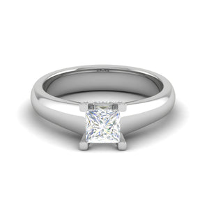 0.30 cts. Princess Cut Solitaire Shank Platinum Diamond Engagement Ring JL PT MHD267EG   Jewelove.US