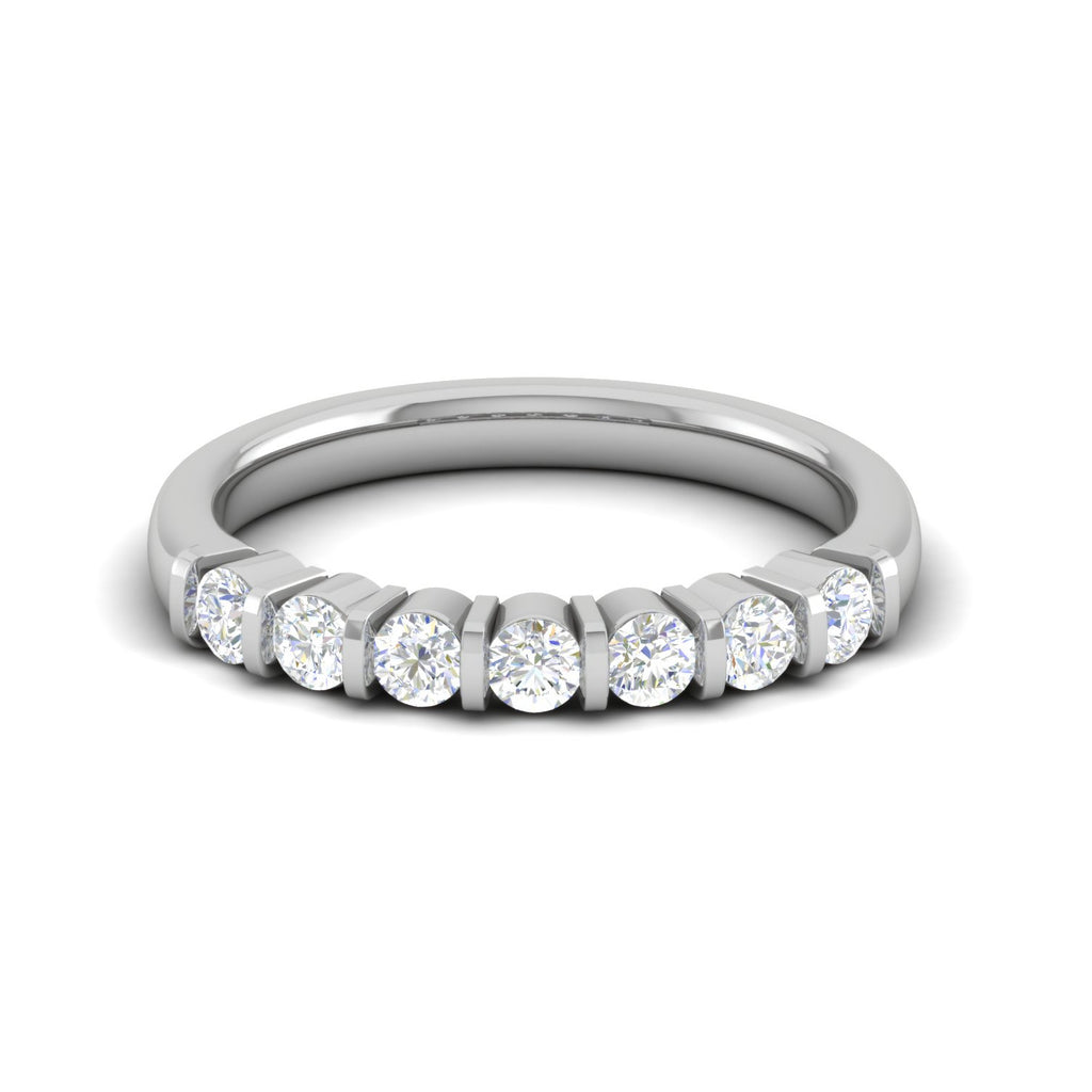 7 Pointer Half Eternity Diamond Platinum Ring for Women JL PT WB RD 146  VVS-GH Jewelove