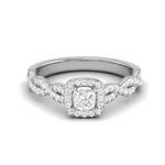 Load image into Gallery viewer, 0.30 cts. Cushion Solitaire Halo Diamond Twisted Shank Platinum Ring JL PT RP CU 202   Jewelove.US

