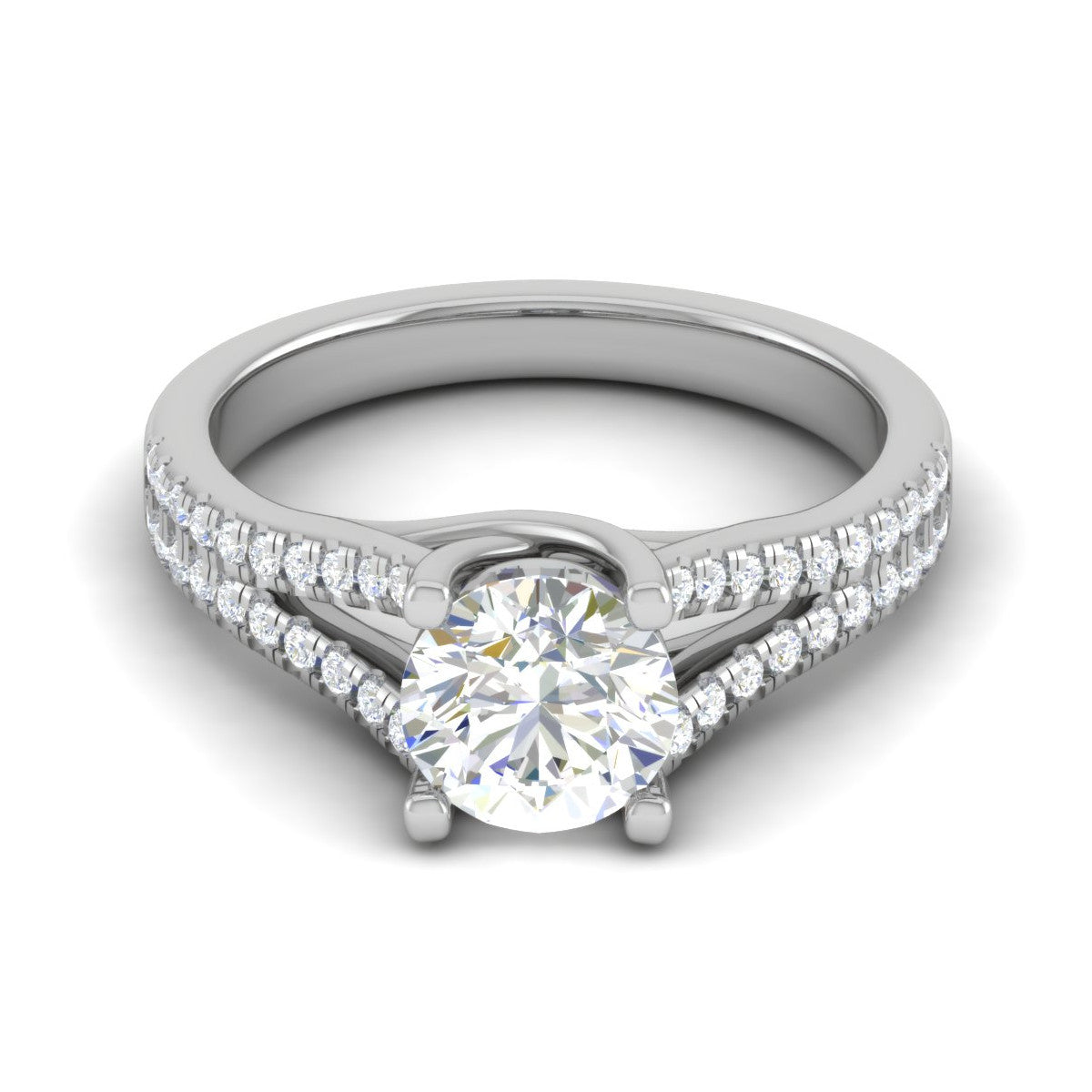 0.30 cts Solitaire Platinum Diamond Split Shank Ring JL PT PR RD 100-A   Jewelove.US