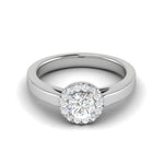 Load image into Gallery viewer, 0.50 cts Solitaire Halo Diamond Platinum Ring JL PT RH RD 291   Jewelove.US
