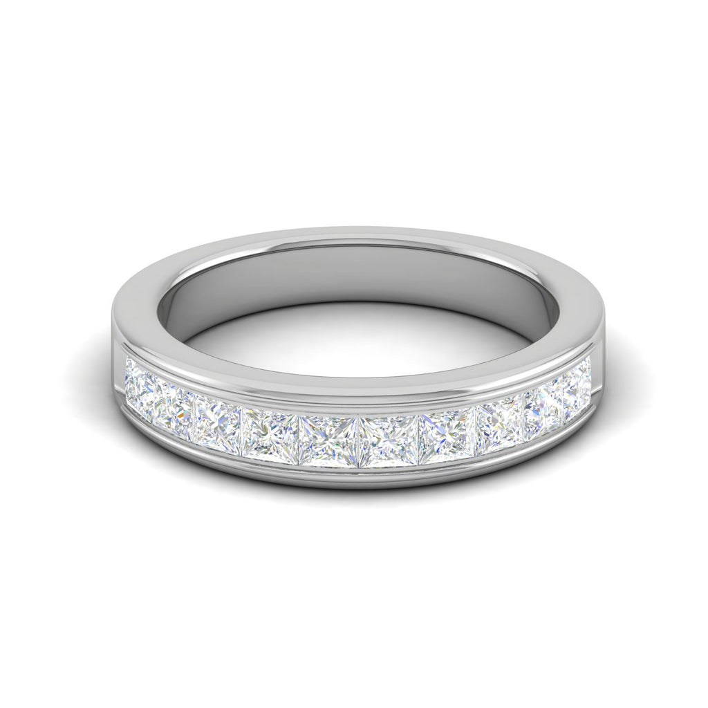10 Pointer Platinum Half Eternity Princess cut Diamonds Ring for Women JL PT WB PR 109  GH-VVS Jewelove