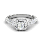 Load image into Gallery viewer, 0.30 cts. Cushion Solitaire Halo Split Shank Platinum Ring JL PT JRW1549MM   Jewelove.US
