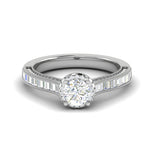 Load image into Gallery viewer, 0.50 cts Solitaire Halo Diamond Shank Platinum Ring JL PT RH RD 207   Jewelove.US
