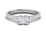 Load image into Gallery viewer, 0.50cts Princess Cut Solitaire with Diamond Shank Platinum Ring JL PT RC PR 255   Jewelove.US
