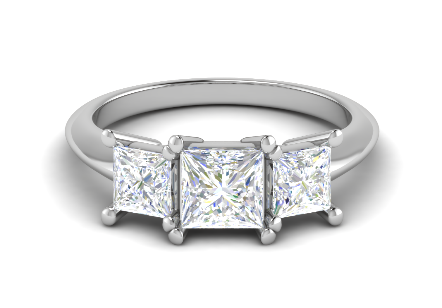 1.00 cts. Princess Cut Solitaire Platinum Diamond Accents Ring JL PT R3 PR 131   Jewelove.US