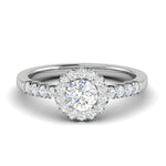 Load image into Gallery viewer, 0.50 cts Solitaire Halo Diamond Shank Platinum Ring JL PT RH RD 183   Jewelove.US
