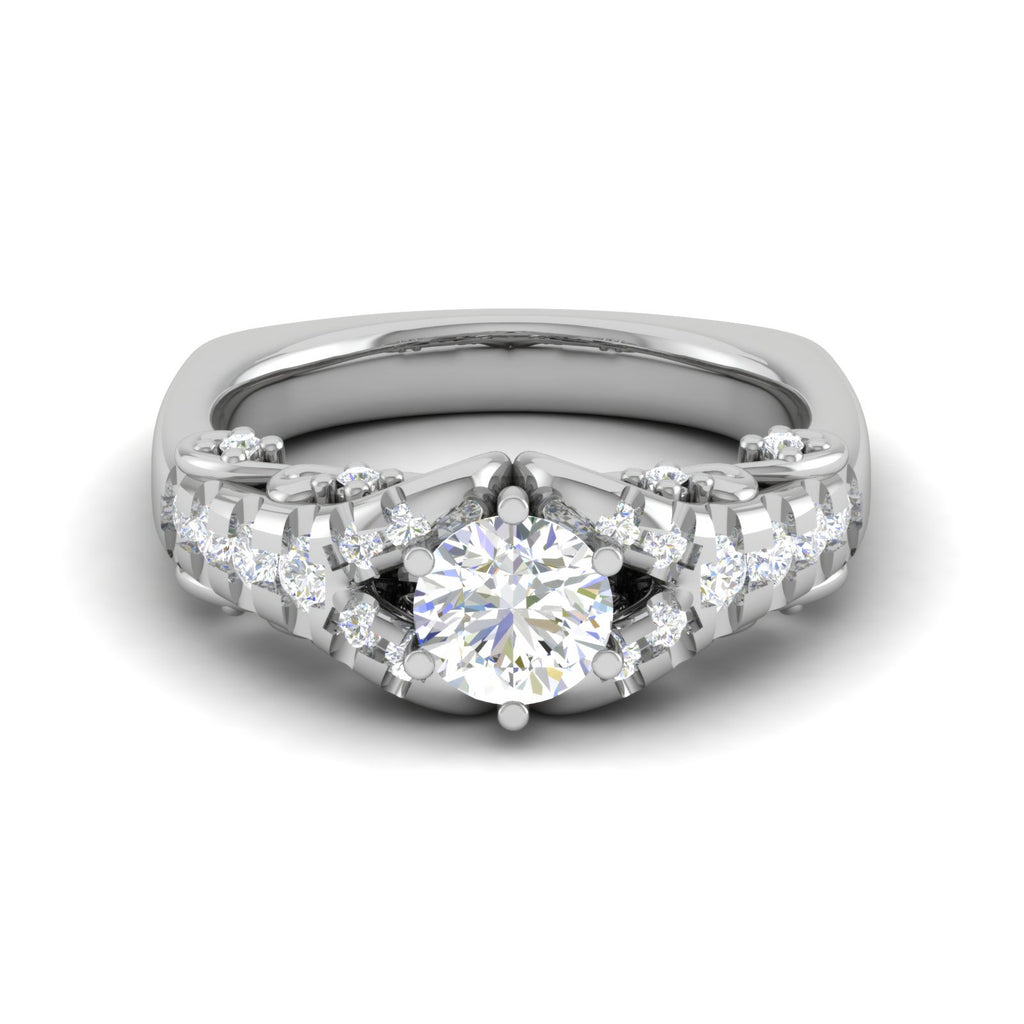 0.50 cts. Solitaire Designer Platinum Diamond Engagement Ring  for Women JL PT WB6030E   Jewelove