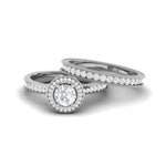 Load image into Gallery viewer, 0.30 cts. Solitaire Halo Platinum Diamond Split Shank Engagement Ring JL PT RV RD 104   Jewelove
