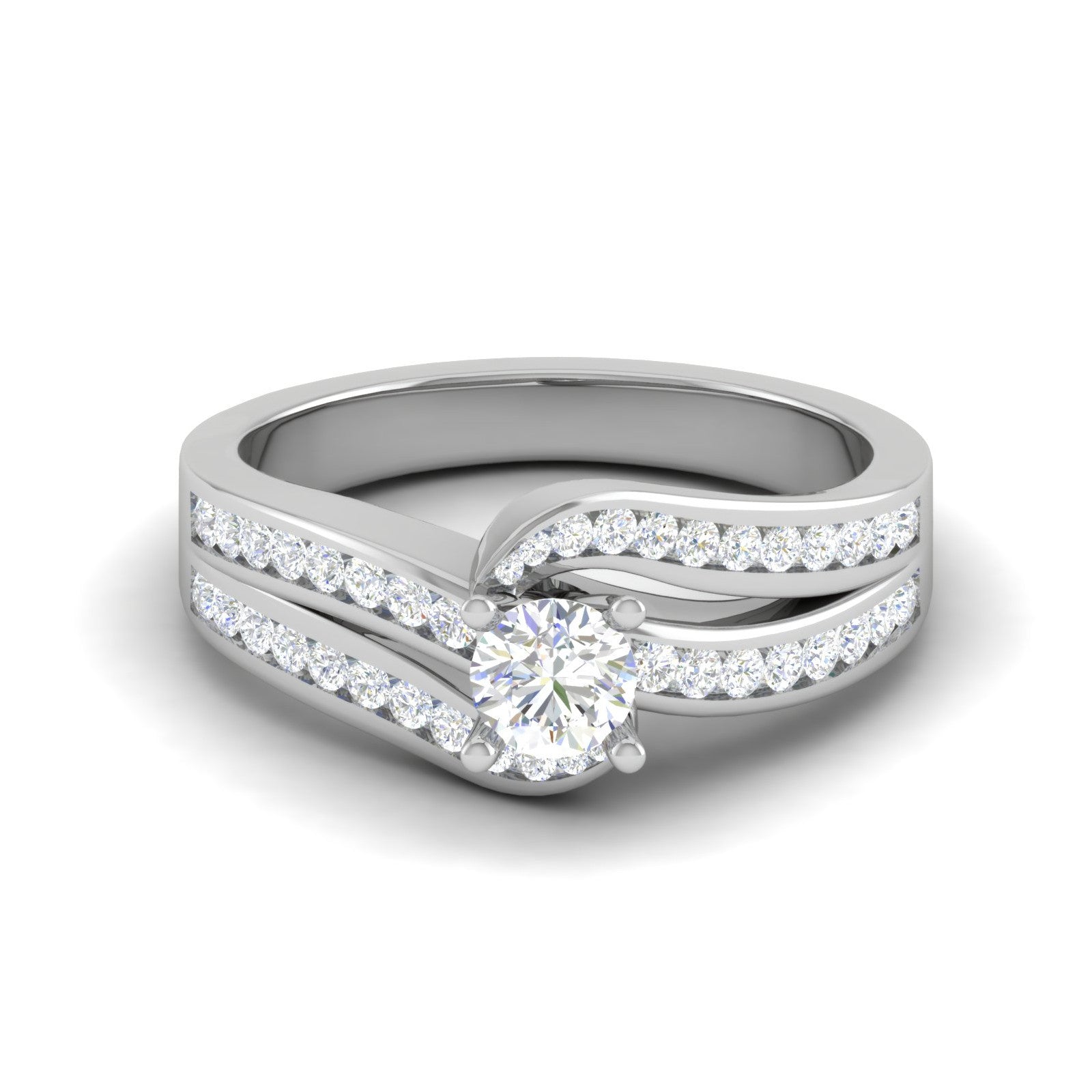 0.30 cts Solitaire Diamond Split Shank Platinum Ring JL PT RP RD 120   Jewelove.US