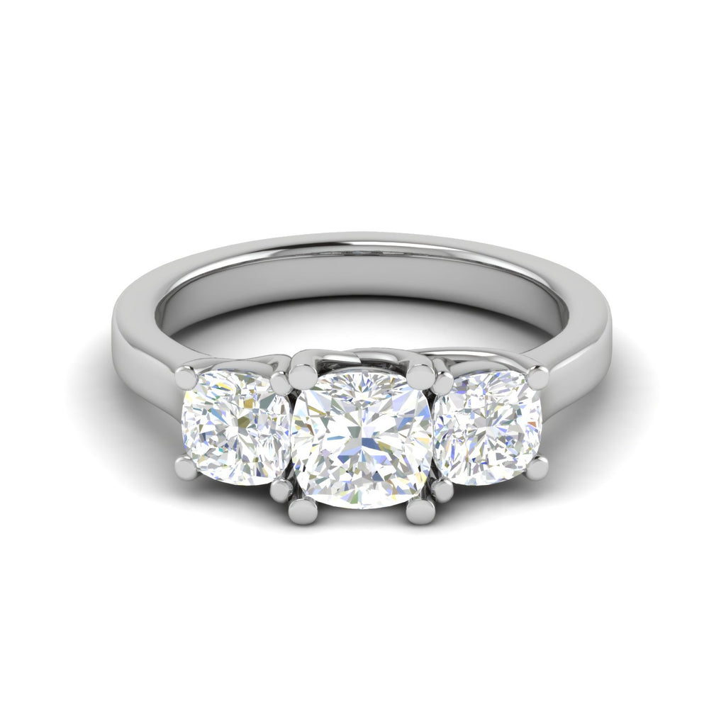 0.50cts. Cushion Solitaire Diamond Platinum Ring JL PT R3 CU 127   Jewelove.US