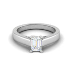 Load image into Gallery viewer, 0.50 cts Emerald Cut Solitaire Diamond Platinum Ring JL PT RS EM 127-A   Jewelove.US
