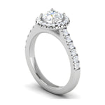 Load image into Gallery viewer, 0.70cts Solitaire Halo Diamond Shank Platinum Diamond Ring JL PT RH RD 161   Jewelove.US
