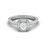 Load image into Gallery viewer, 0.25 cts Solitaire Double Halo Diamond Shank Platinum Ring for Women JL PT RV RD 136   Jewelove
