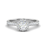 Load image into Gallery viewer, 0.50 cts Solitaire Halo Diamond Shank Platinum Ring JL PT RH RD 247   Jewelove.US
