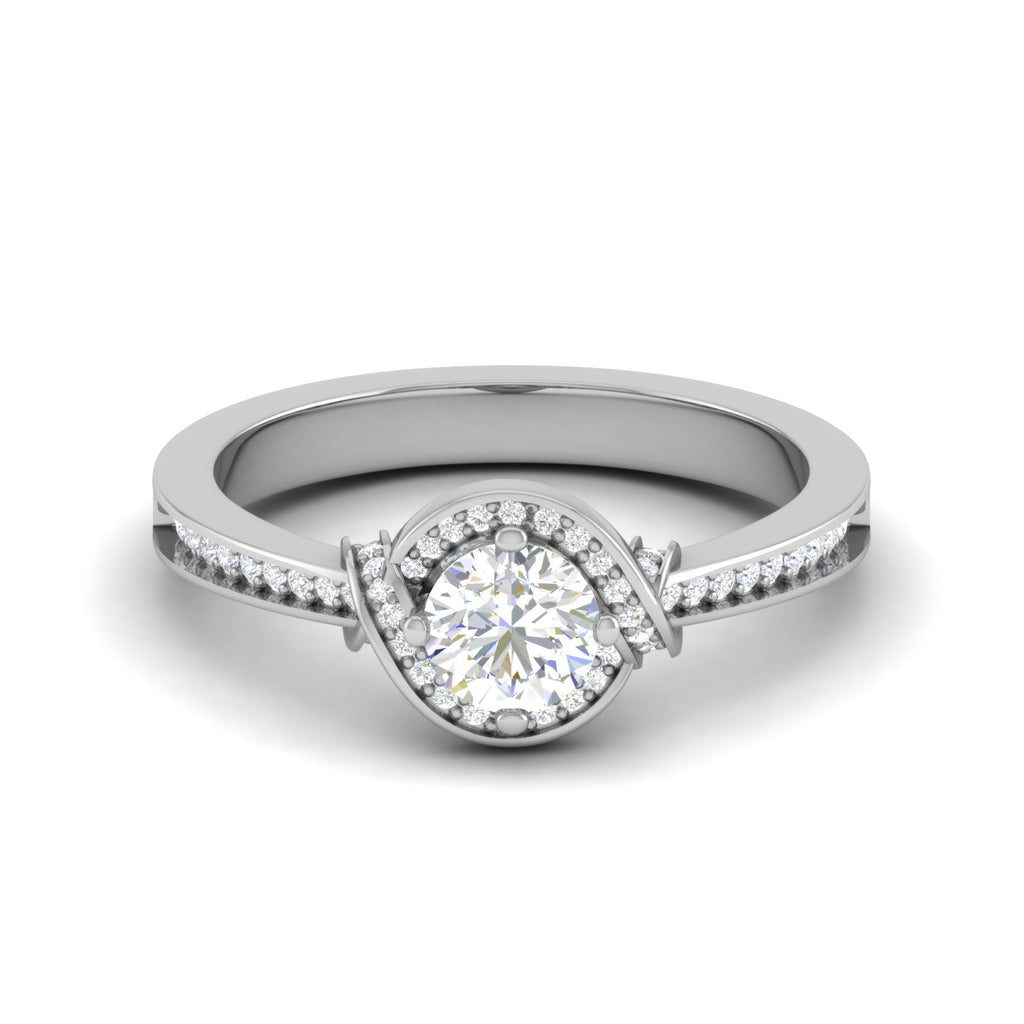 0.30 cts Solitaire Diamond Shank Platinum Ring JL PT RP RD 171   Jewelove.US