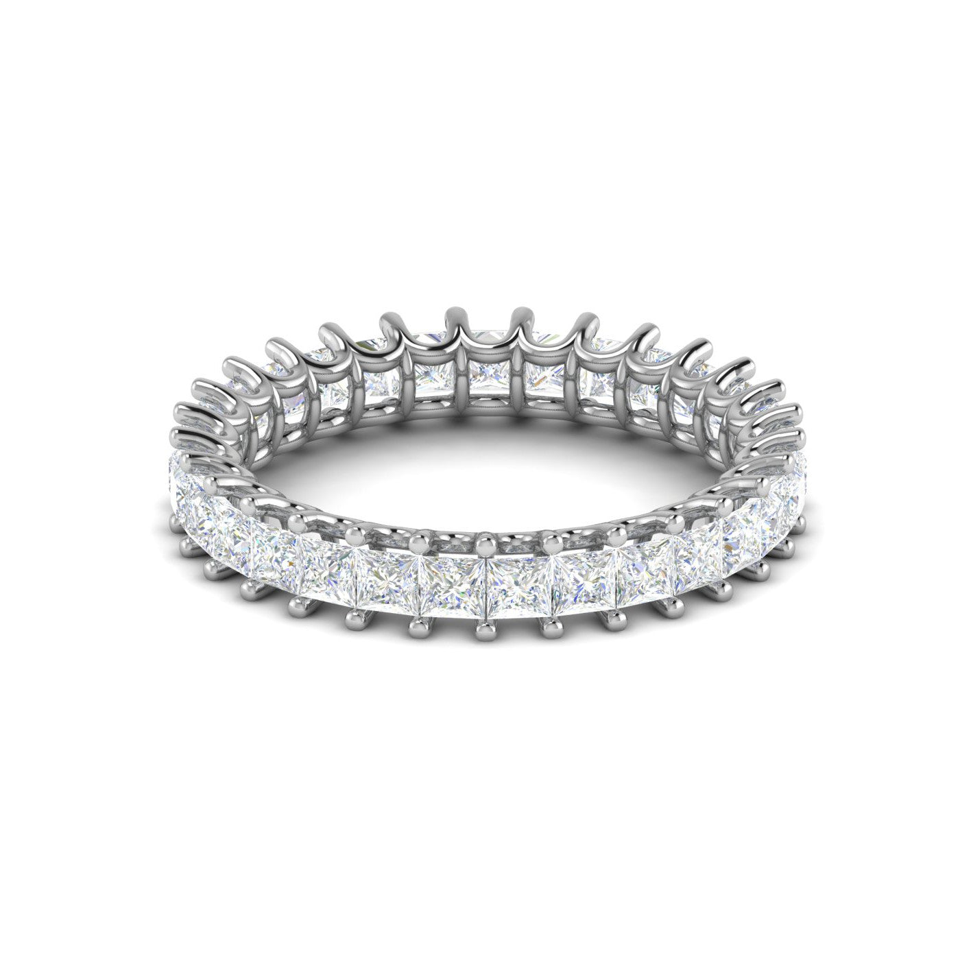 Platinum Ring With Princess Cut Diamonds for Women JL PT ET PR 109   Jewelove.US