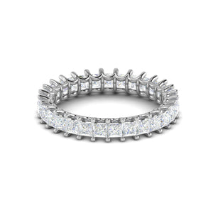 Platinum Ring With Princess Cut Diamonds for Women JL PT ET PR 109   Jewelove.US