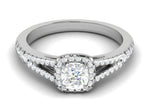 Load image into Gallery viewer, 0.50 cts Cushion Solitaire Halo Diamond Split Shank Platinum Ring JL PT RH CU 256   Jewelove.US
