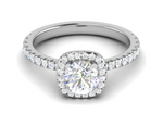Load image into Gallery viewer, 0.70 cts Solitaire with Square Halo Diamond Shank Platinum Ring JL PT RH RD 108   Jewelove.US
