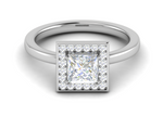 Load image into Gallery viewer, 1 Carat Princess Cut Solitaire Square Halo Diamond Platinum Ring JL PT RH PR 165   Jewelove.US
