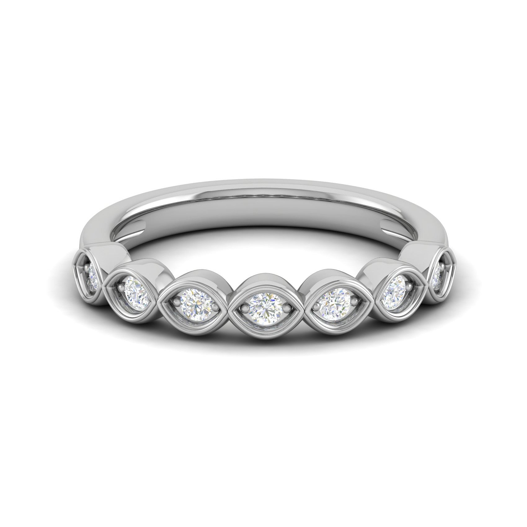 Half Eternity Diamond Platinum Ring for Women JL PT WB RD 153  VVS-GH Jewelove