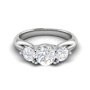 0.50 cts. Solitaire Three Stone Diamond Platinum Engagement Ring JL PT R3 RD 120-A   Jewelove.US