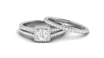 Load image into Gallery viewer, 0.50 cts Platinum Solitaire Square Halo Split Ring for Women JL PT RH RD 300   Jewelove
