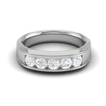 Load image into Gallery viewer, Platinum Unisex Ring with Diamonds JL PT MB RD 146  Women-s-Band-only Jewelove.US
