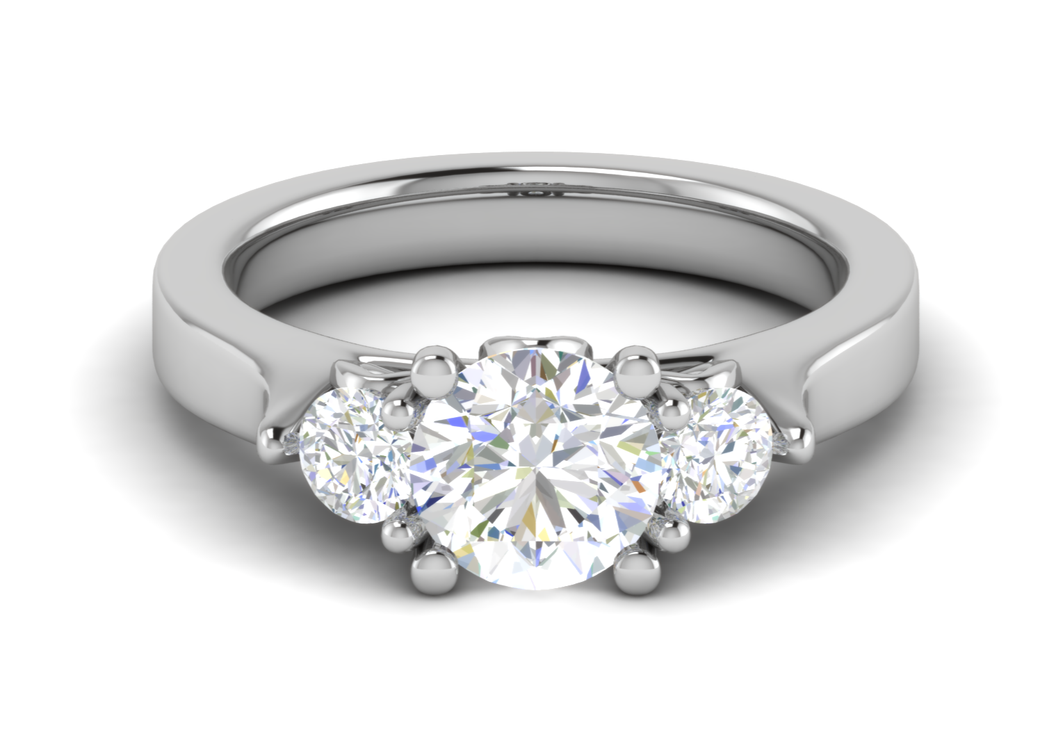 1 Carat Solitaire Diamond Accents  Platinum Ring JL PT R3 RD 140  Default-Title Jewelove.US