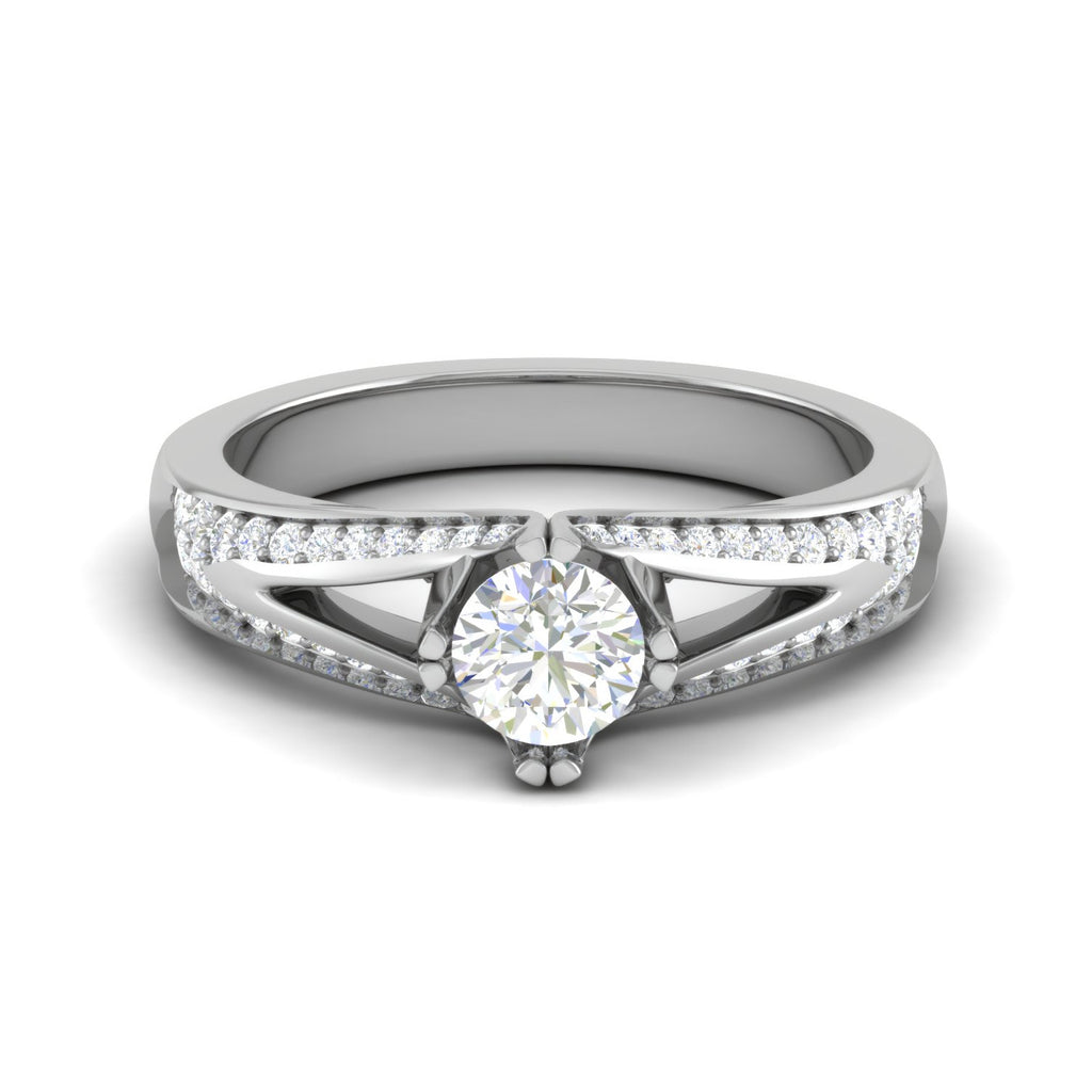 0.30 cts Solitaire Diamond Split Shank Platinum Ring JL PT RP RD 137   Jewelove.US